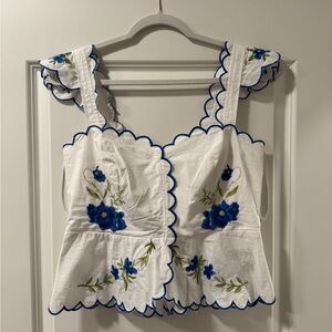 Anthropologie Scalloped Tank